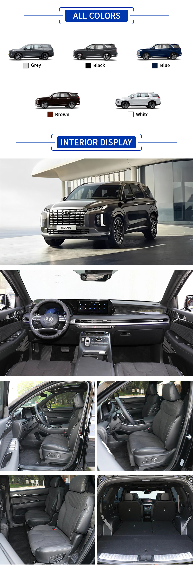 Hyundai Palisade All Colors,Hyundai Palisade All Interior Display